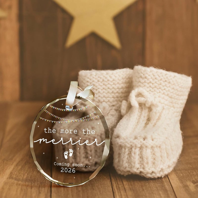 SUCHAGIFT Gifts for Expecting Parents - Expecting Parents to Be Unique Gifts - Baby Pregnancy Announcement Gift for Husband, Family, Grandparents - Glass Baby Pregnancy Announcement Ornament 2026 - Image 3